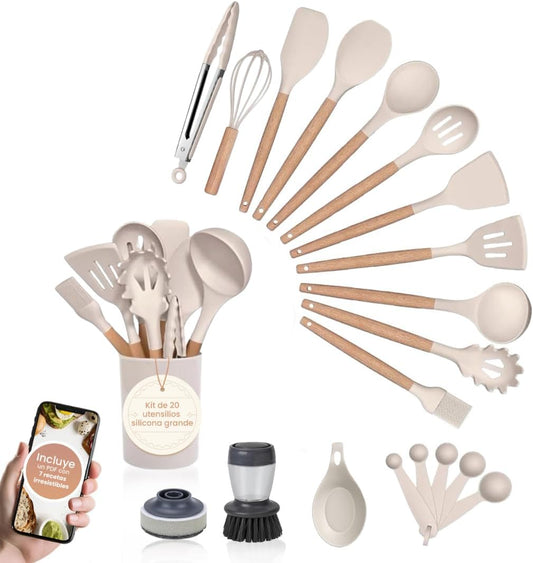KIT ESPATULAS + LIMPIADOR DE UTENSILIOS (PACK DE 2 UNIDADES AL 50% DESCUENTO=32,99€)