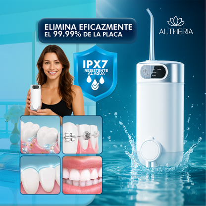 IRRIGADOR DENTAL PORTATIL DE 5 MODOS + 4 BOQUILLAS