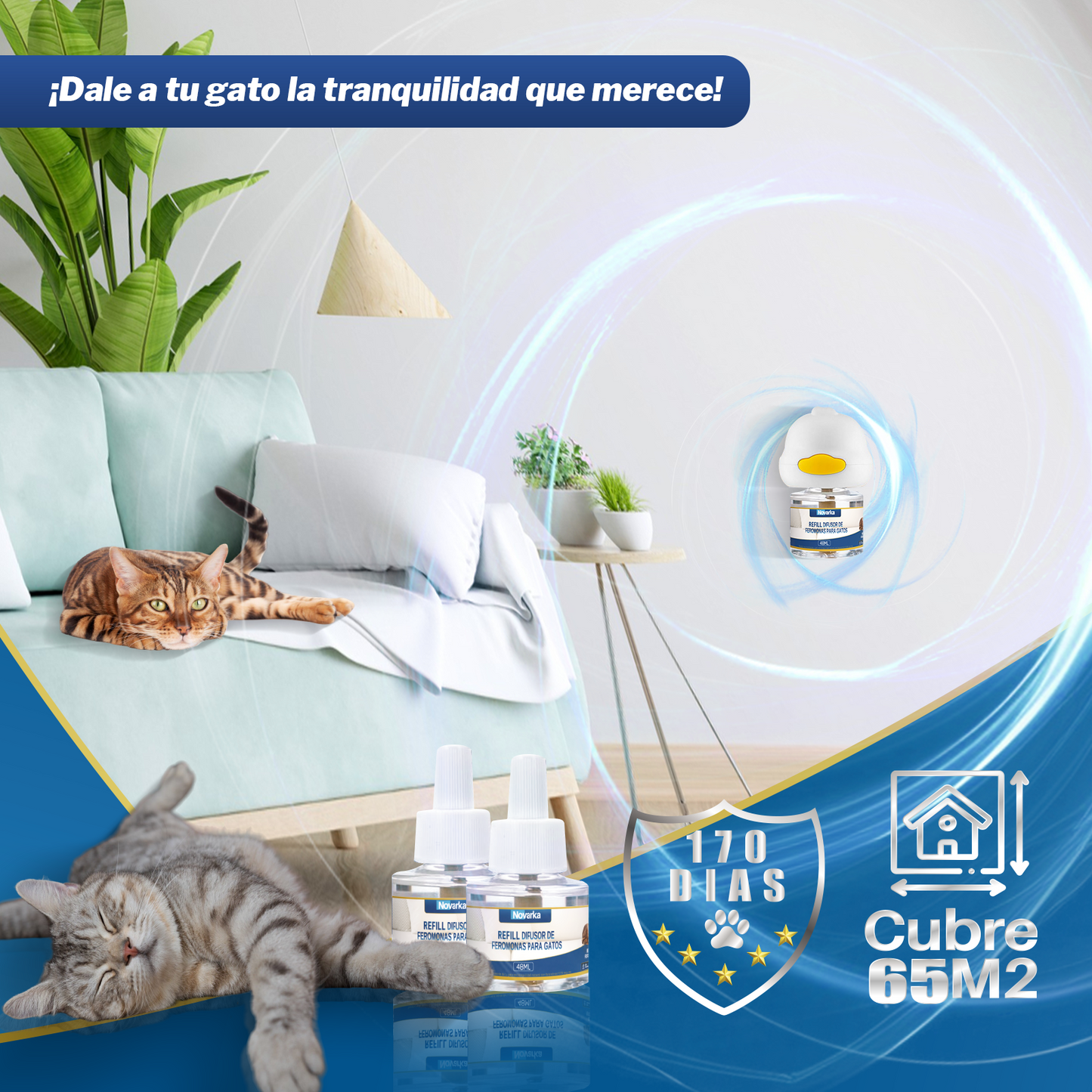 KIT FEROMONAS (2 DIFUSORES Y 6 RECAMBIOS) PARA GATOS X 29.99€